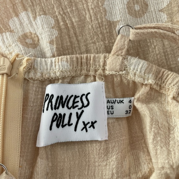 Princess Polly Apella Beige Wrap Tie Ruffle Mini Dress - Picture 3 of 3